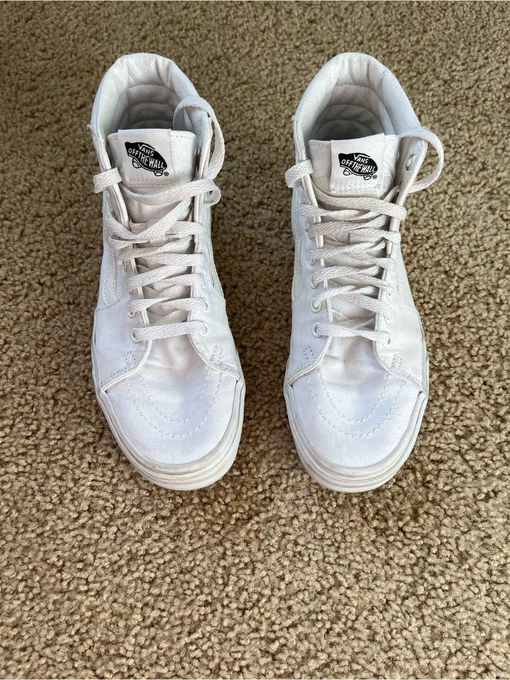 Vans White High-Top Canvas Sneakers